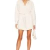 Oversized Shirt Dress Great Egret -Fashion Women's Clothing Store HUDSON WD14 V1