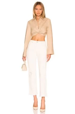 Remi High Rise Straight Ankle Jean Distressed Egret 4 9 Remi High Rise Straight Ankle Jean Distressed Egret 4 -Fashion Women's Clothing Store HUDSON WJ1202 V4