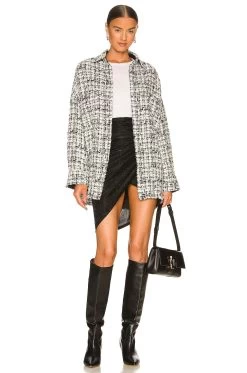 IRO Niso Jacket White & Black 12 IRO Niso Jacket White & Black -Fashion Women's Clothing Store IRO WO257W V5