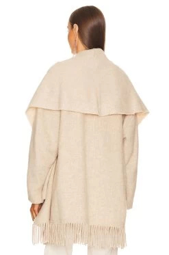 Isabel Marant Etoile Faty Fringe Wool Coat Ecru -Fashion Women's Clothing Store ISAR WO90 V4