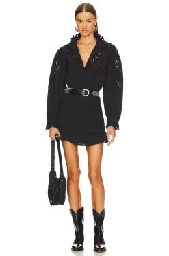 Isabel Marant Etoile Dorela Skirt Black 9 Isabel Marant Etoile Dorela Skirt Black -Fashion Women's Clothing Store ISAR WQ40 V4