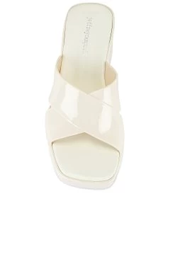 Jeffrey Campbell Bubblegum Mule Cream Shiny 15 Jeffrey Campbell Bubblegum Mule Cream Shiny -Fashion Women's Clothing Store JCAM WZ1214 V4