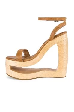Jeffrey Campbell It's Lit Wedge Tan -Fashion Women's Clothing Store JCAM WZ1386 V5