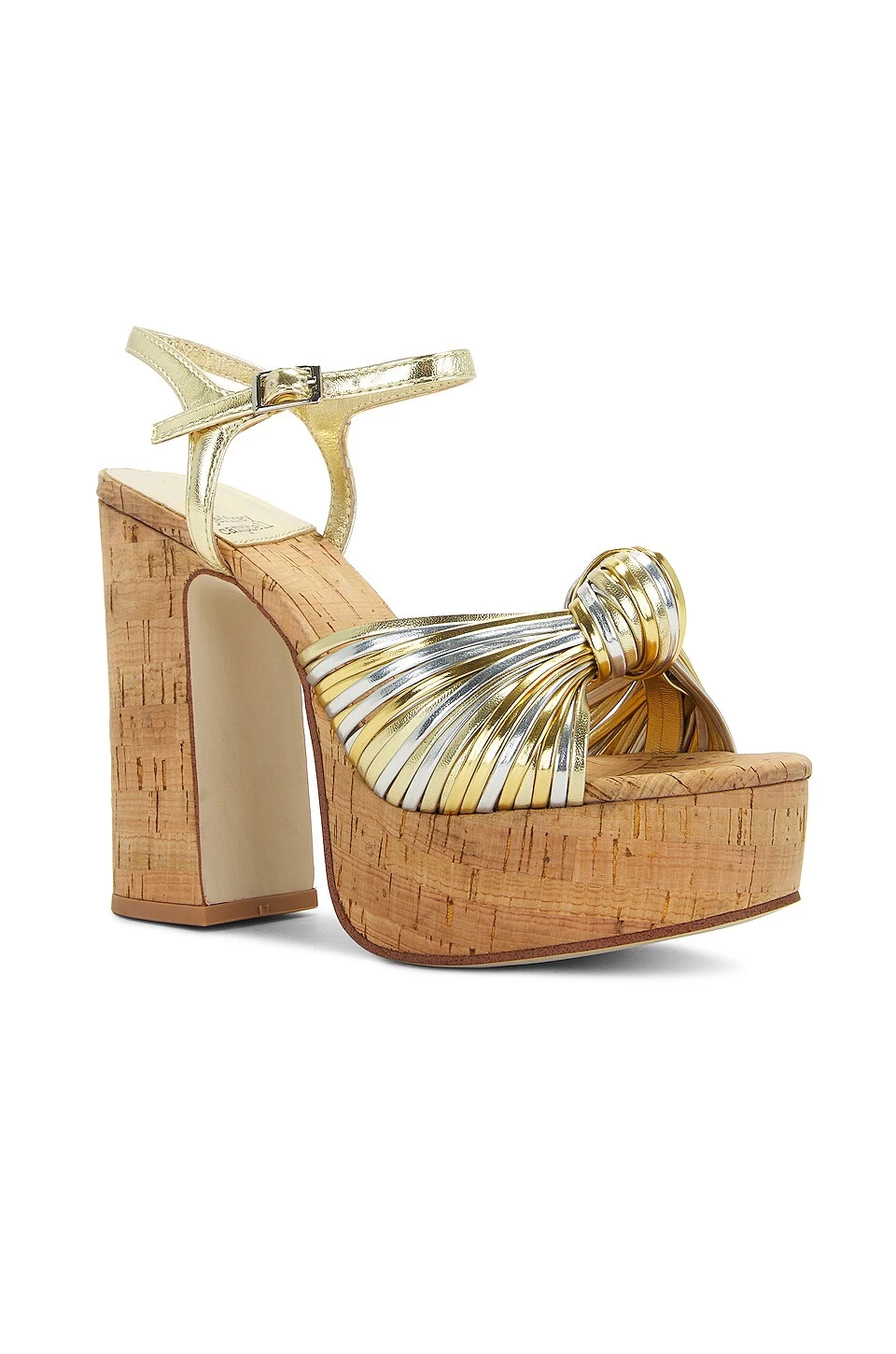 Jeffrey Campbell Disaque-o Platform Sandal Silver Gold Cork Combo 4 Jeffrey Campbell Disaque-o Platform Sandal Silver Gold Cork Combo - Image 2