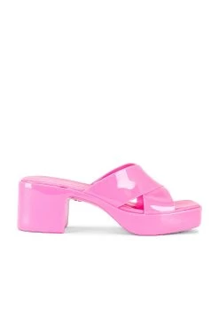 Jeffrey Campbell Bubblegum Mule Cream Shiny 21 Jeffrey Campbell Bubblegum Mule Cream Shiny -Fashion Women's Clothing Store JCAM WZ1534 V1