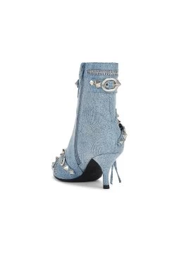 Jeffrey Campbell Alt Rock Bootie Denim Silver 9 Jeffrey Campbell Alt Rock Bootie Denim Silver -Fashion Women's Clothing Store JCAM WZ1539 V3