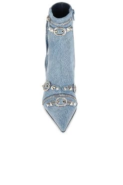 Jeffrey Campbell Alt Rock Bootie Denim Silver 10 Jeffrey Campbell Alt Rock Bootie Denim Silver -Fashion Women's Clothing Store JCAM WZ1539 V4