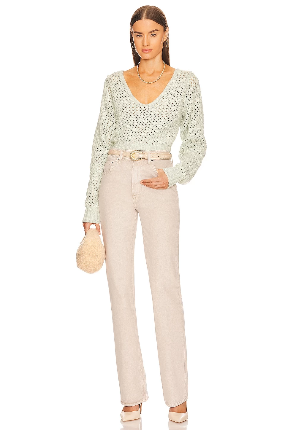 Foam Boucle Knit Crop Laurel 6 Foam Boucle Knit Crop Laurel - Image 4