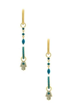 Turquoise Earrings Set Gold 7 Turquoise Earrings Set Gold -Fashion Women's Clothing Store JMAC WL28 V3