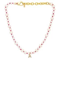 COLLIER INITIALE ET PERLES CZ Freshwater Pearls