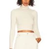 Long Sleeve Crop Turtleneck Whip Cream -Fashion Women's Clothing Store JOOR WK33 V1