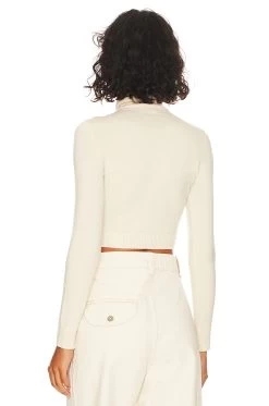 Long Sleeve Crop Turtleneck Whip Cream -Fashion Women's Clothing Store JOOR WK33 V3