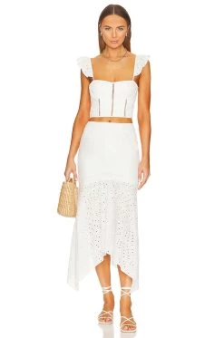 Irma Eyelet Skirt White -Fashion Women's Clothing Store KARI WQ64 V4