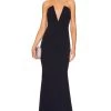 X REVOLVE Crush Gown Navy 2 X REVOLVE Crush Gown Navy -Fashion Women's Clothing Store KATR WD232 V1