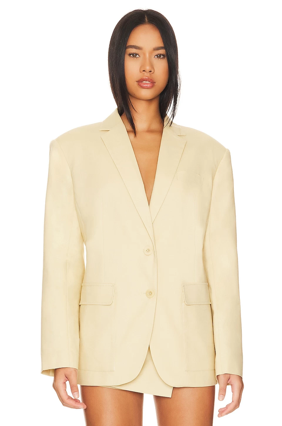 Stretch Linen Boyfriend Blazer Linen Beige 4 Stretch Linen Boyfriend Blazer Linen Beige - Image 2