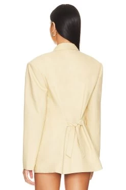 Stretch Linen Boyfriend Blazer Linen Beige 10 Stretch Linen Boyfriend Blazer Linen Beige -Fashion Women's Clothing Store LCDE WO191 V4