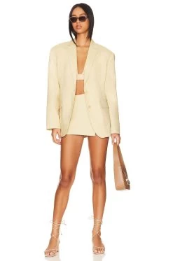 Stretch Linen Boyfriend Blazer Linen Beige 11 Stretch Linen Boyfriend Blazer Linen Beige -Fashion Women's Clothing Store LCDE WO191 V5