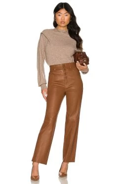 The Kristina Leather Pant Brown 9 The Kristina Leather Pant Brown -Fashion Women's Clothing Store LCDE WP190 V4