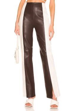 The Hanriette Leather Pant Brown & Ivory 13 The Hanriette Leather Pant Brown & Ivory -Fashion Women's Clothing Store LCDE WP200 V1 1