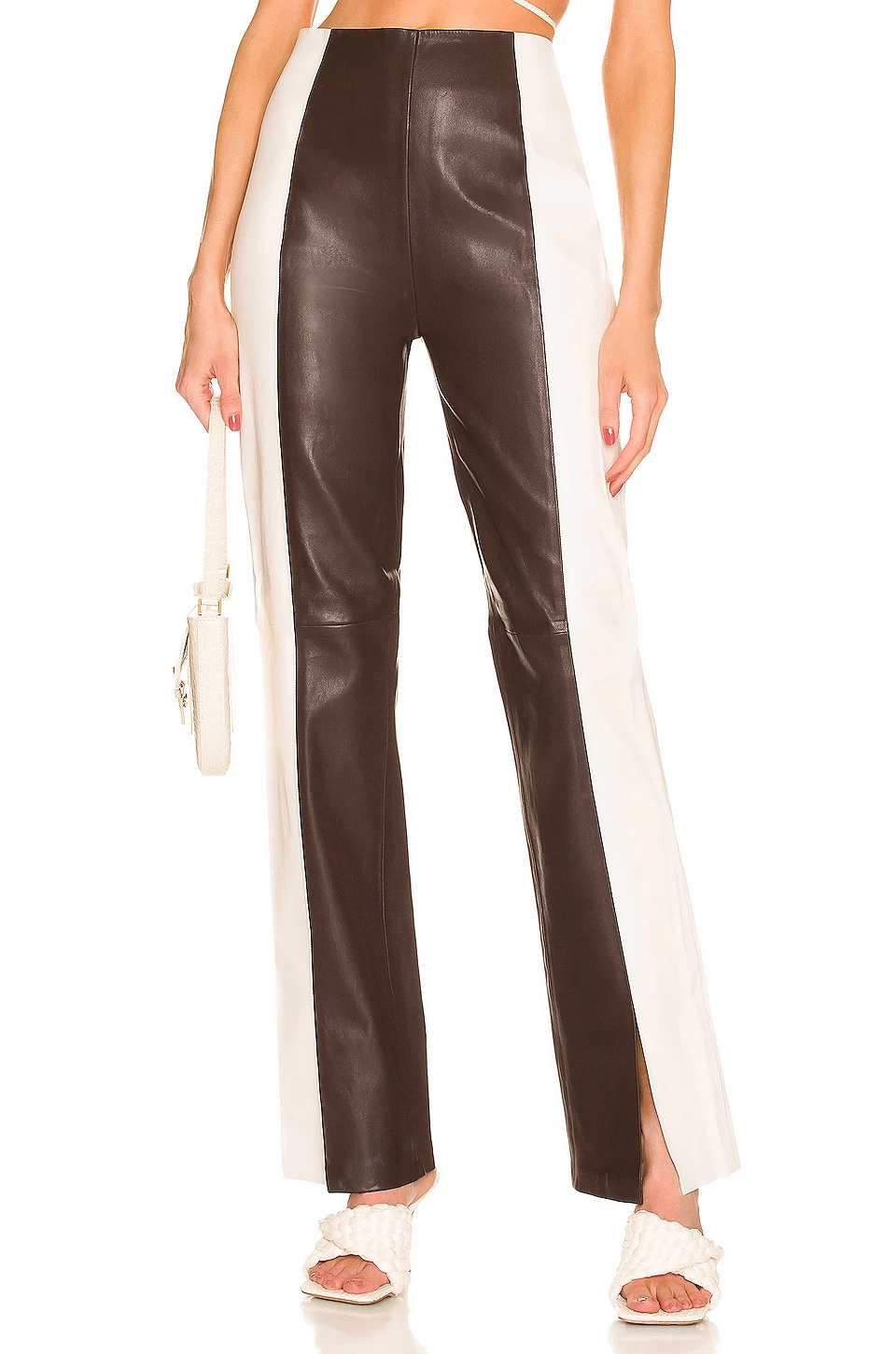 The Hanriette Leather Pant Brown & Ivory 8 The Hanriette Leather Pant Brown & Ivory - Image 6