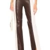 The Hanriette Leather Pant Brown & Ivory 1 The Hanriette Leather Pant Brown & Ivory -Fashion Women's Clothing Store LCDE WP200 V1