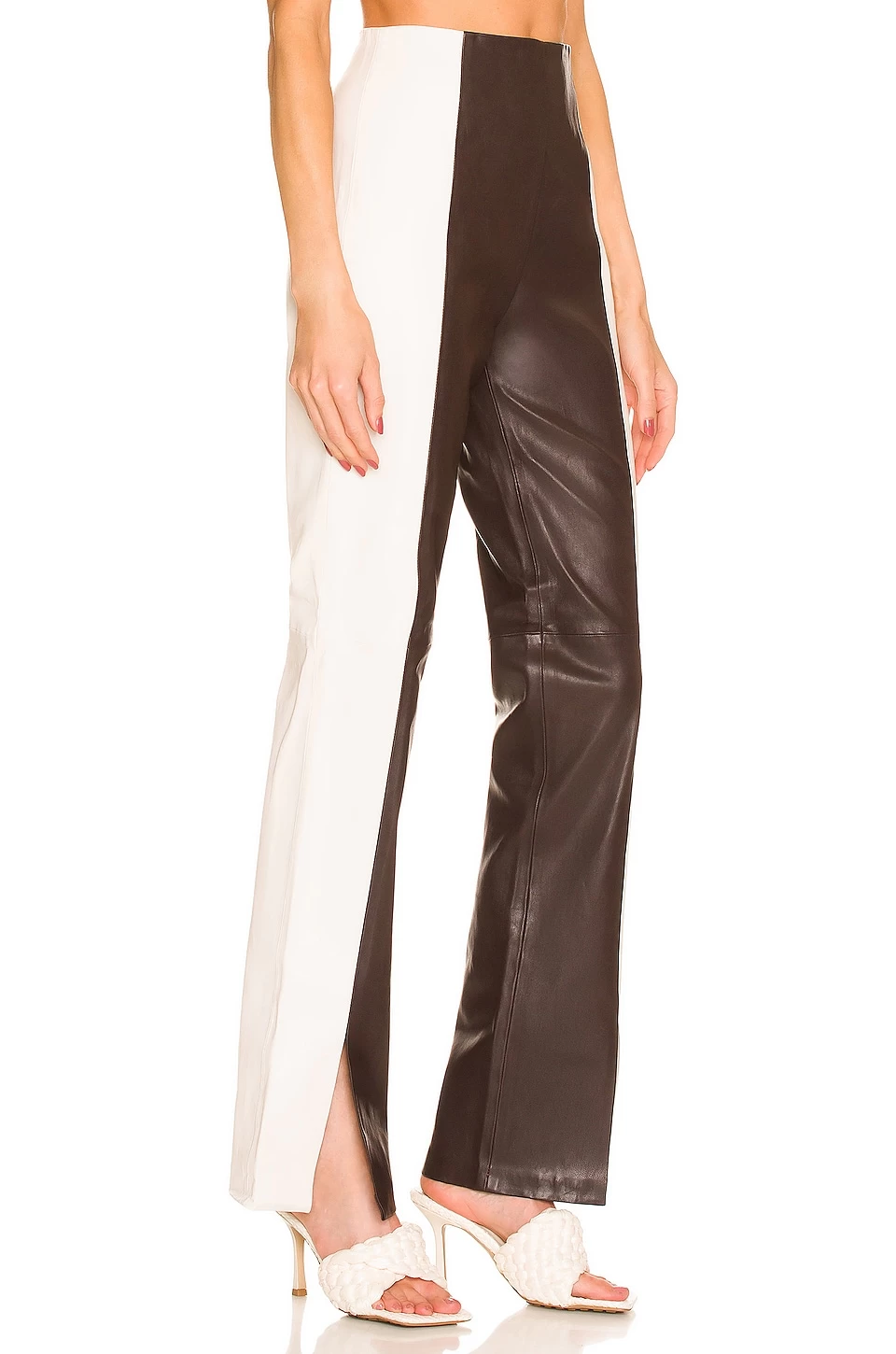 The Hanriette Leather Pant Brown & Ivory 4 The Hanriette Leather Pant Brown & Ivory - Image 2