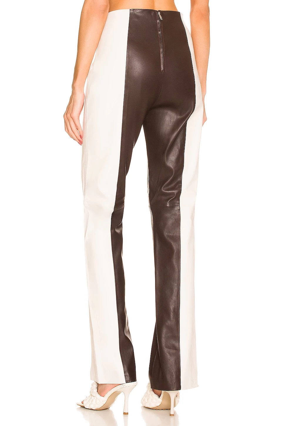 The Hanriette Leather Pant Brown & Ivory 5 The Hanriette Leather Pant Brown & Ivory - Image 3