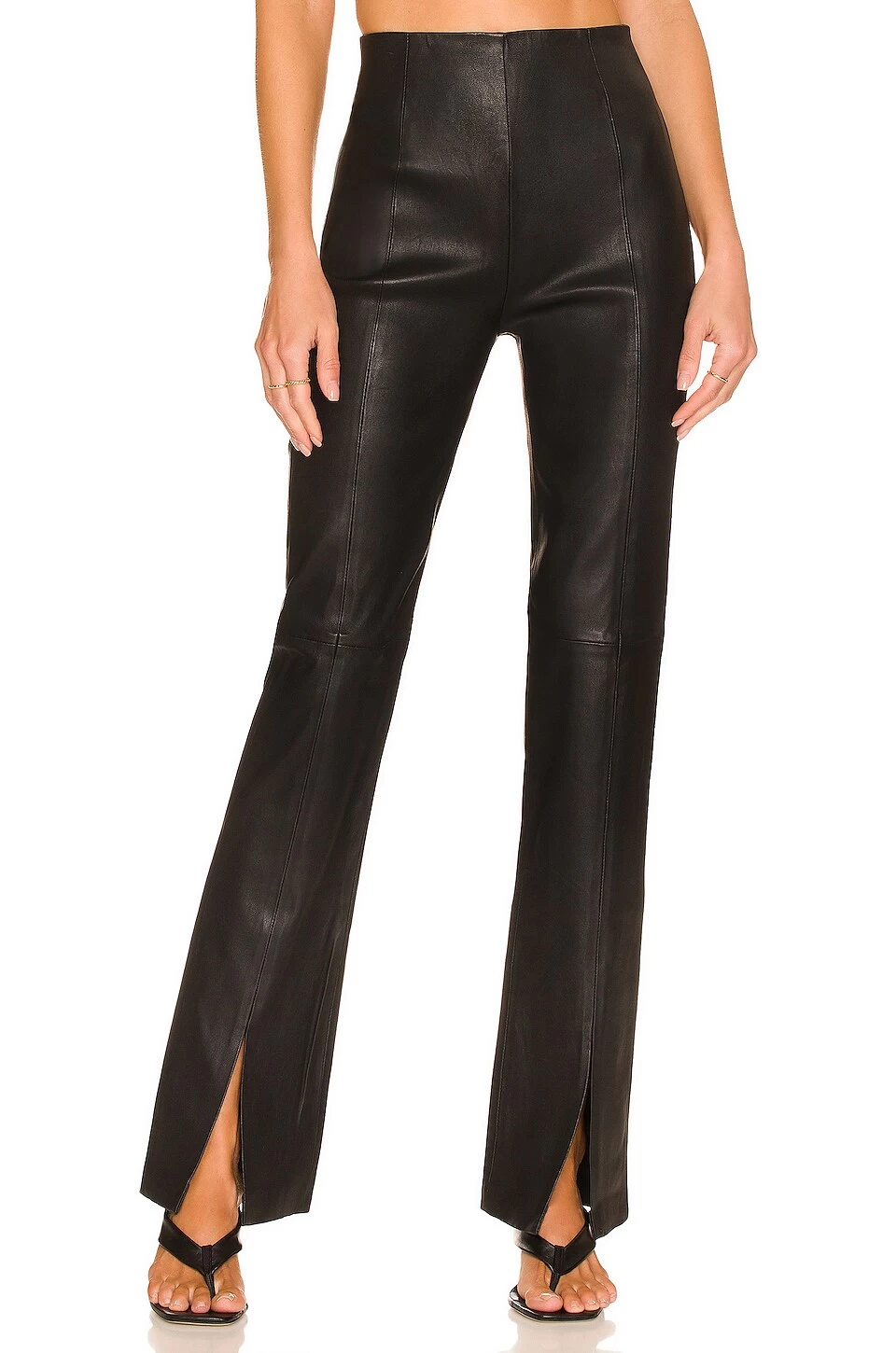 The Hanriette Leather Pant Brown & Ivory 7 The Hanriette Leather Pant Brown & Ivory - Image 5