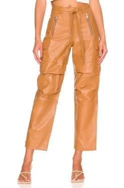 The Flo Leather Pant Camel