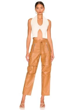The Flo Leather Pant Camel -Fashion Women's Clothing Store LCDE WP220 V4