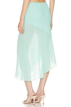 Rinna Midi Skirt Seafoam Blue -Fashion Women's Clothing Store LCDE WQ165 V3