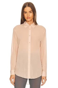 Sheer Buttondown Top Flesh Nude 12 Sheer Buttondown Top Flesh Nude -Fashion Women's Clothing Store LCDE WS884 V1 1