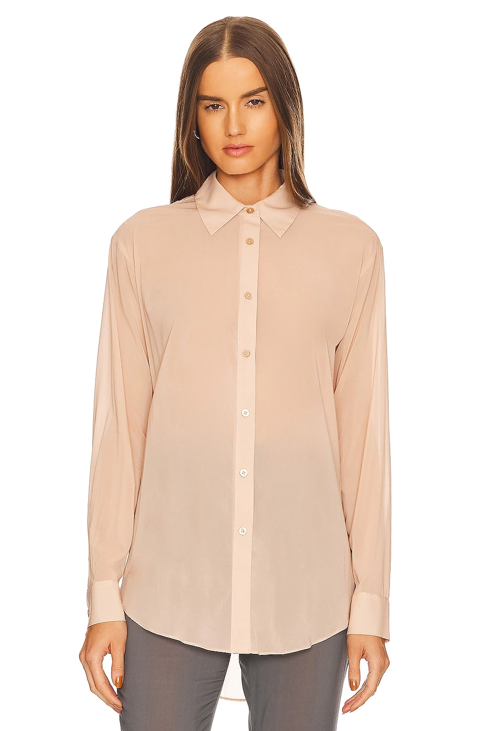 Sheer Buttondown Top Flesh Nude 7 Sheer Buttondown Top Flesh Nude - Image 5