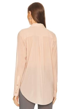 Sheer Buttondown Top Flesh Nude 10 Sheer Buttondown Top Flesh Nude -Fashion Women's Clothing Store LCDE WS884 V3