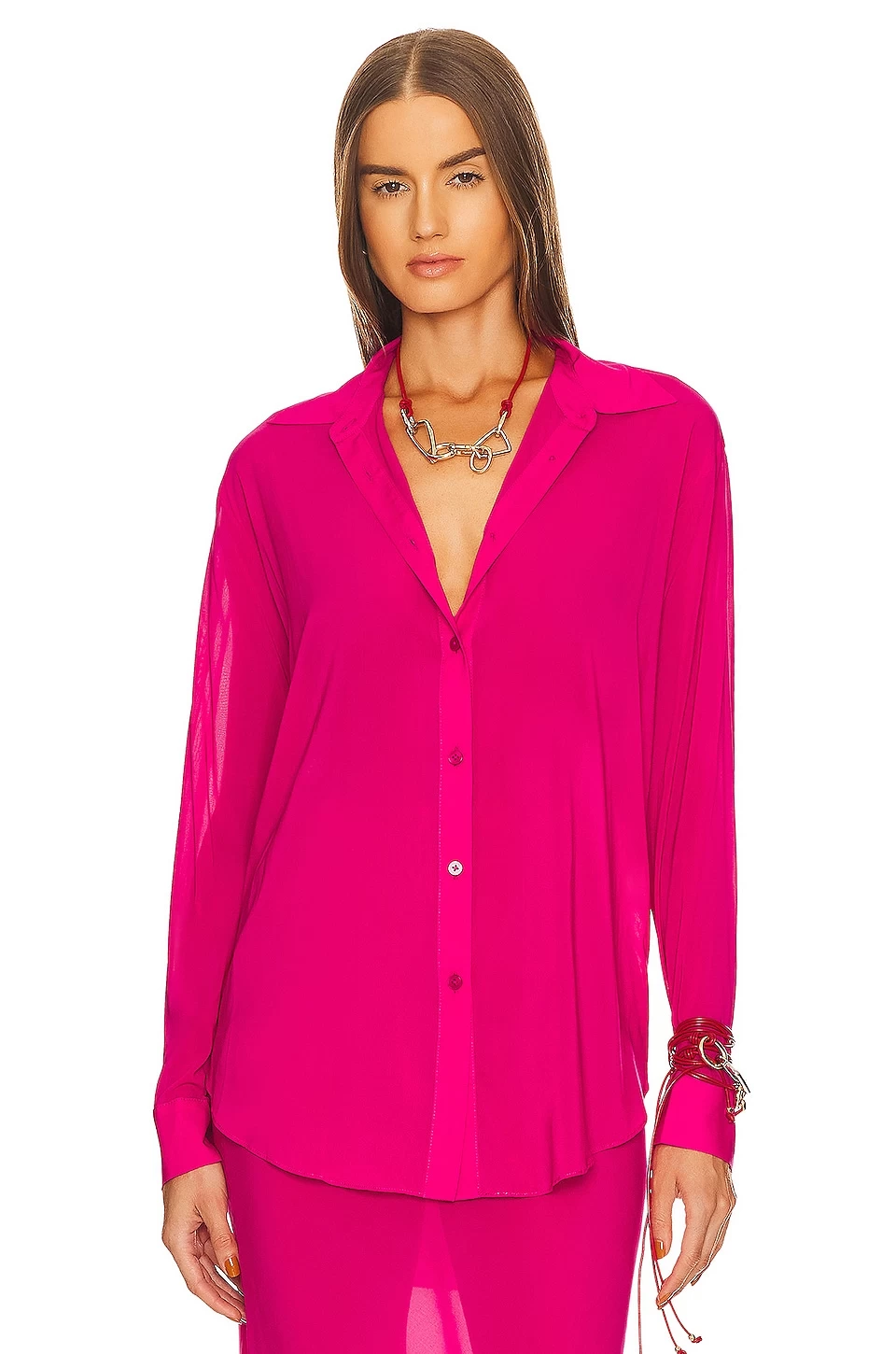 Sheer Buttondown Top Flesh Nude 8 Sheer Buttondown Top Flesh Nude - Image 6