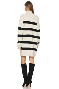Rosie Sweater Dress Oatmeal & Black -Fashion Women's Clothing Store LEAX WD385 V3