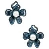 Azalea Button Earrings Tile Blue