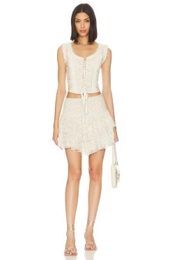 LoveShackFancy Stone Skirt Sandy Fields 9 LoveShackFancy Stone Skirt Sandy Fields -Fashion Women's Clothing Store LESH WQ294 V4