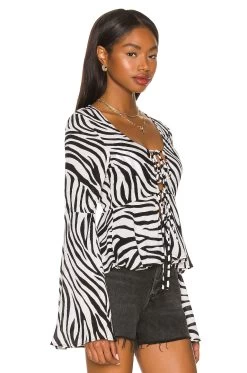 The Kova Top Black & White Zebra 9 The Kova Top Black & White Zebra -Fashion Women's Clothing Store LEWA WS34 V3
