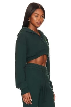 X REVOLVE Love Over Everything Cropped Zip Hoodie Evergreen 9 X REVOLVE Love Over Everything Cropped Zip Hoodie Evergreen -Fashion Women's Clothing Store LLOV WK6 V3