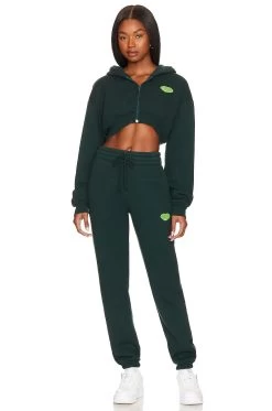 X REVOLVE Love Over Everything Cropped Zip Hoodie Evergreen 11 X REVOLVE Love Over Everything Cropped Zip Hoodie Evergreen -Fashion Women's Clothing Store LLOV WK6 V5