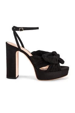 Loeffler Randall Natalia Pleated Knot Platform Black