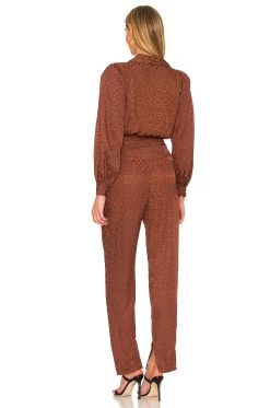 Cheyanne Jumpsuit Coffee Brown -Fashion Women's Clothing Store LOVF WC273 V3