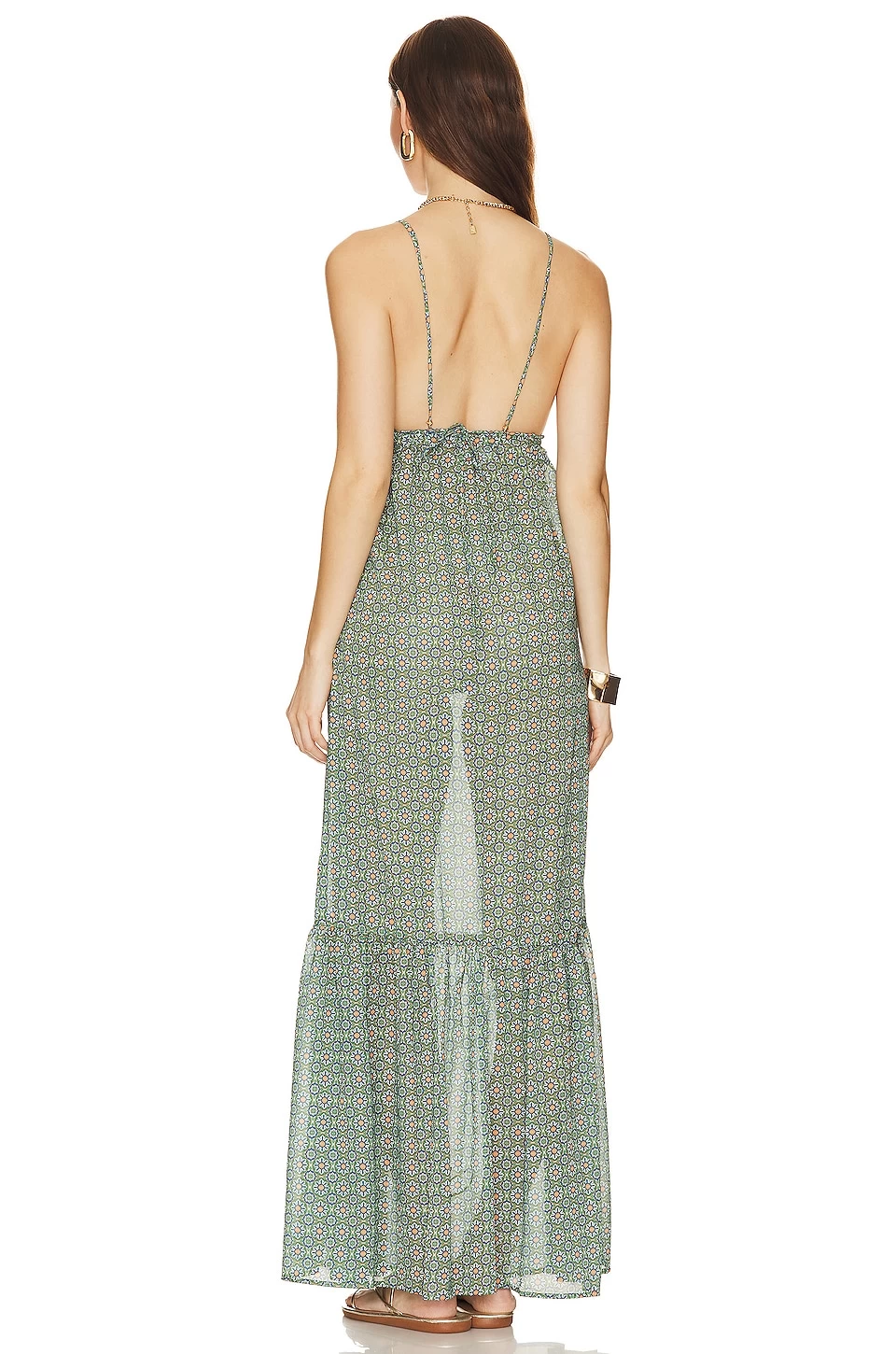 Marina Del Rey Maxi Dress Green Spanish Tile 5 Marina Del Rey Maxi Dress Green Spanish Tile - Image 3