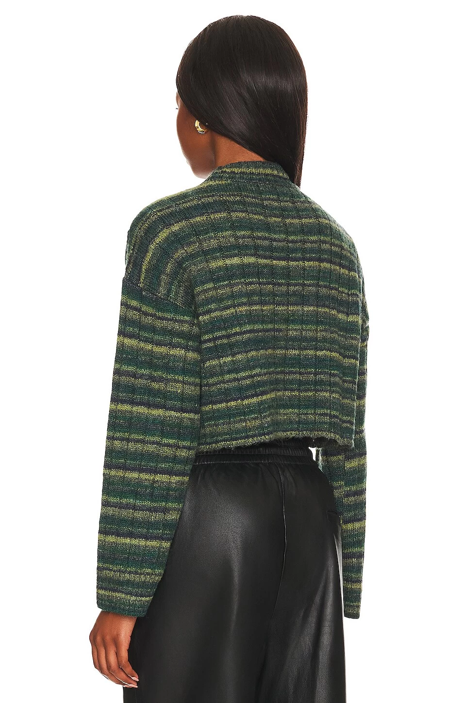 Lovers + Friends Baines Cropped Sweater Green Spacedye 5 Lovers + Friends Baines Cropped Sweater Green Spacedye - Image 3