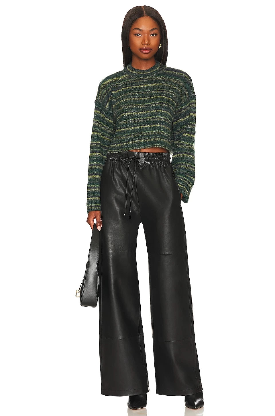 Lovers + Friends Baines Cropped Sweater Green Spacedye 6 Lovers + Friends Baines Cropped Sweater Green Spacedye - Image 4