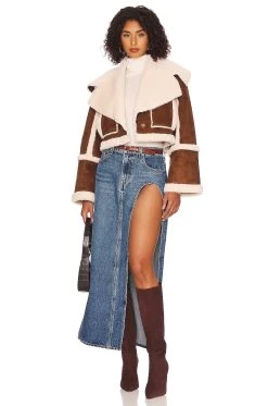 Dutton Cropped Jacket Sepia Brown -Fashion Women's Clothing Store LOVF WO471 V5