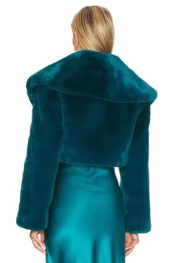 Mayfair Cropped Jacket Dark Teal -Fashion Women's Clothing Store LOVF WO473 V4