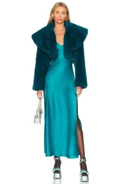 Mayfair Cropped Jacket Dark Teal -Fashion Women's Clothing Store LOVF WO473 V5