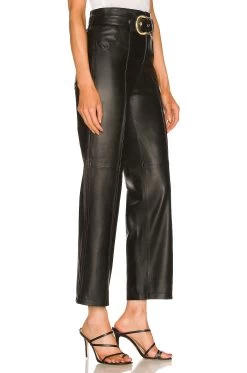 Kisha Leather Pant Black -Fashion Women's Clothing Store LOVF WP565 V2